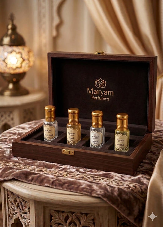 Pack of 4 best seller attars white oud invictus  Jagvar & Aseel